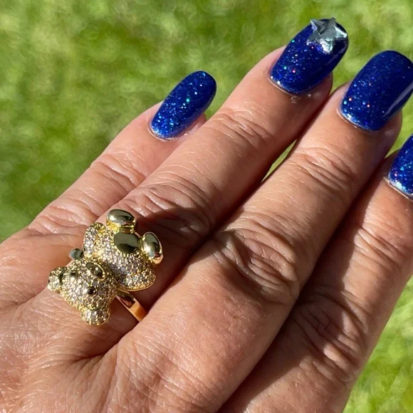 Fashion Bear 14K Gold Plated adjustable Ring - Picture 10 of 12